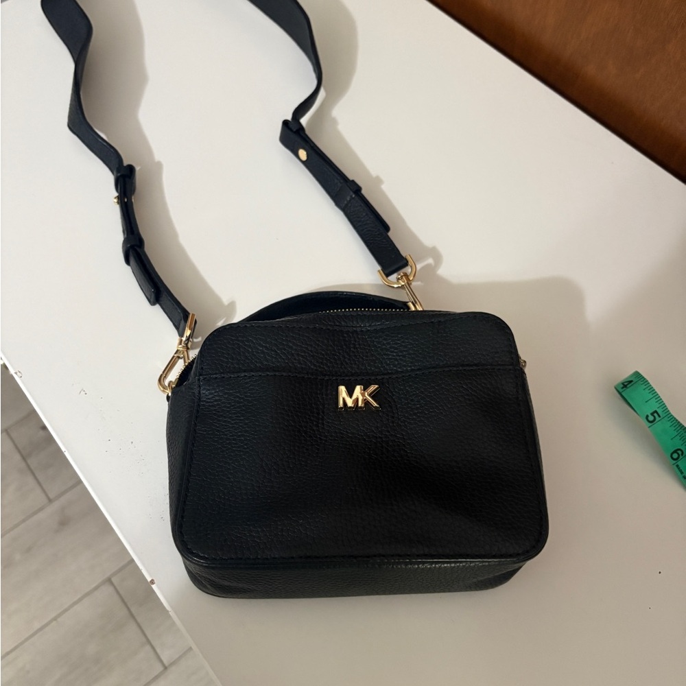 Michael Kors Black Crossbody Bag with Gold-Tone Logo